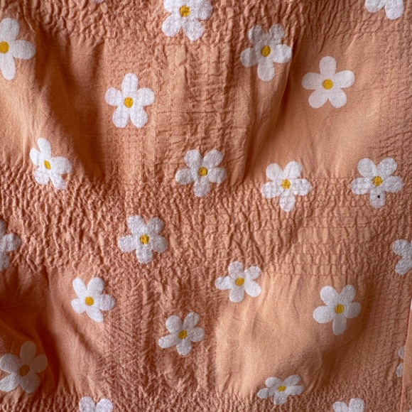 Showpo Peach Creamsicle Floral Twist-Front Puff Sleeve Mini Dress Size 4 - Picture 8 of 8